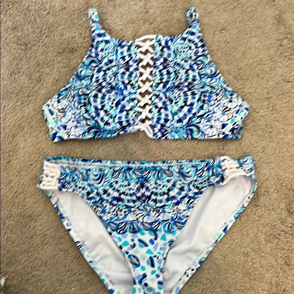 Lilly Pulitzer Blue and White Tropical Bikini